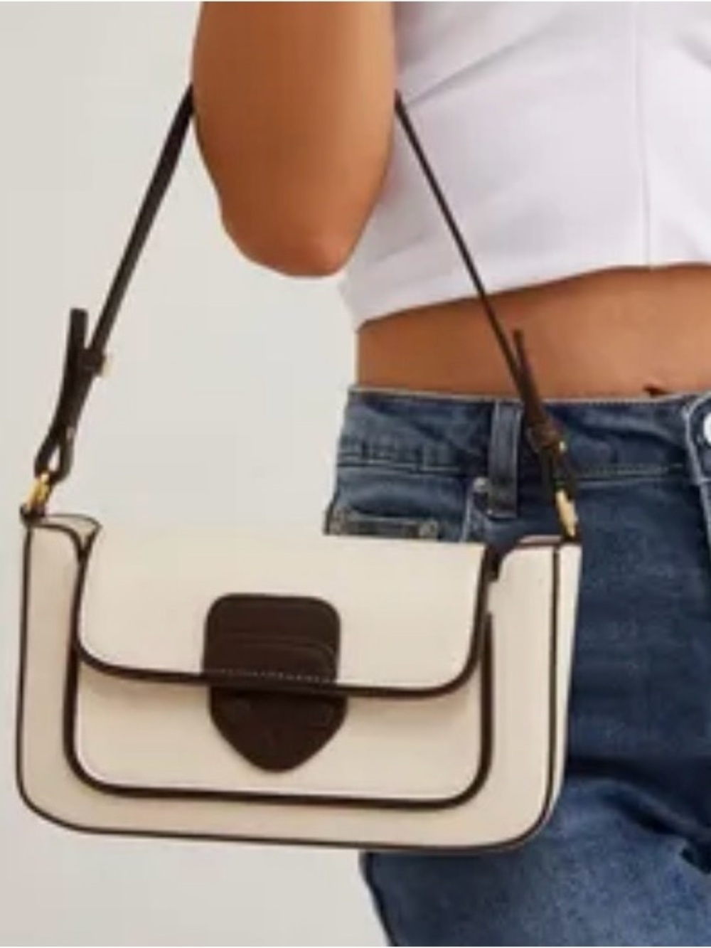 NWT Cream and Brown Two Tone Women's Shoulder Bag/ Crossbody -Scarleton